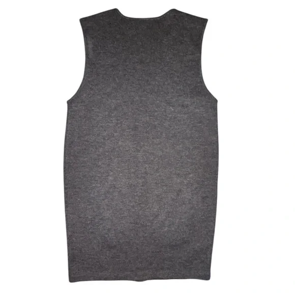 Vintage 100% Pure Merino Wool Gray Jumper Dress - Size Medium - Picture 4 of 5